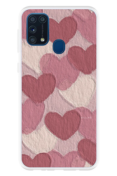 TechTree Samsung Galaxy M31 Compatible Pastel Dried Rose and Pink Heart Print...