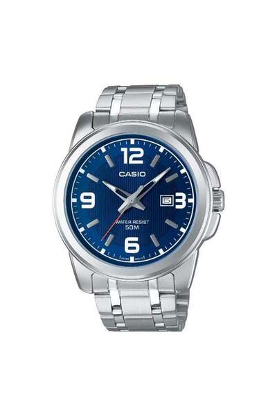 Casio Men's Wristwatch with Stainless Steel Band MTP-1314D-2AV - 50 mm - Silver