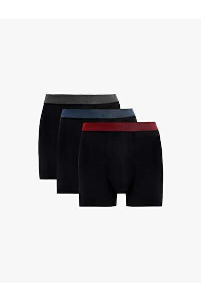 Koton Multi-Colored Cotton 3-Piece Boxer Set with Waist Detail