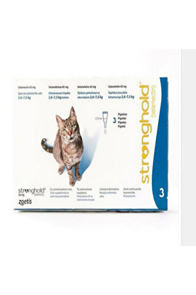VET Stronghold 45 mg Kedi İç ve Dış Pardazit Damlası (2.6 - 7.5 kg Arası) - K...