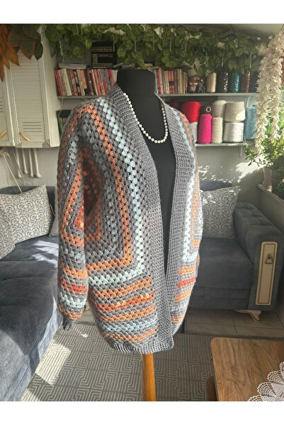 Yünella Style El Örgüsü Granny Altıgen Hırka