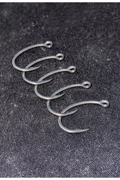 ALASTOR 10 Adet Krank Model Olta İğnesi Teflon Mat Siyah Olta İğnesi 2 no