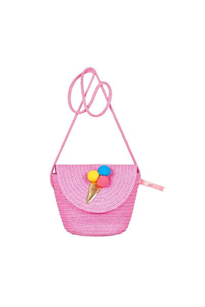 PETIT-ATELlER حقيبة عابرة للجسم من القش منسوج الوردي من بيتيت أتيليه غيرلز، م...