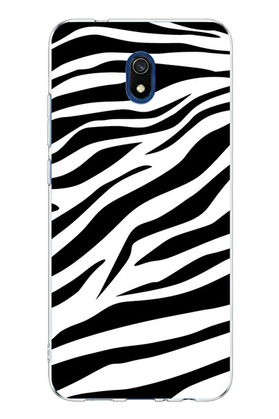 TechTree حافظة سيليكون مطبوعة بتصميم زيبرا متوافقة مع هاتف Redmi 8A