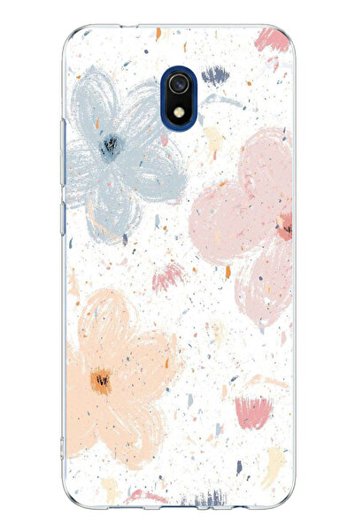 TechTree حافظة سيليكون مطبوعة بنمط زهور ورسومات تجريدية متوافقة مع هاتف Redmi 8A