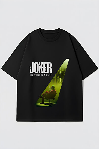 Agolady Joker Themed Black Oversize Combed Cotton T-Shirt - Premium Quality