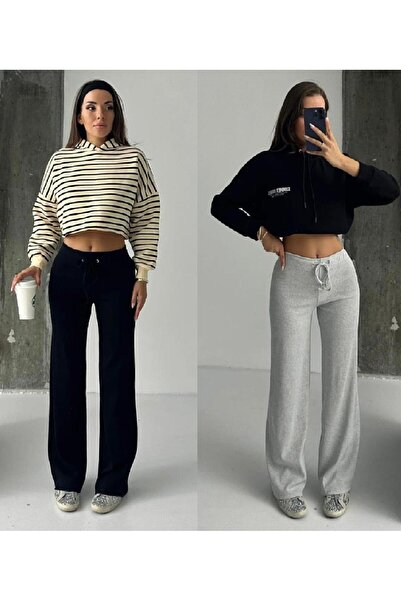 EVOA Women's 2-Piece Ribbed Comfortable Casual Tracksuit