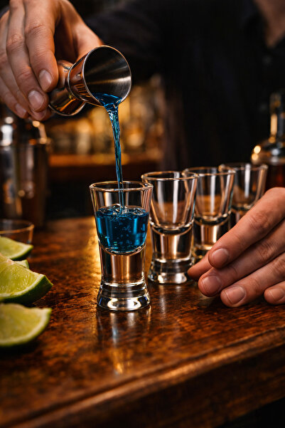 MADAME LUDA Tequila/Vodka/Liquor Shot Glasses-Set. (Paşabahçe Boston 46 Cc 42...