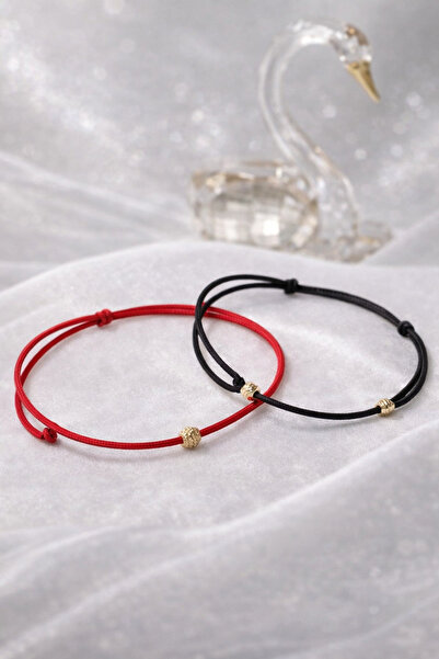 Mustafa Seydin 14 Ayar Altın Dorika Toplu Çift Şans Bilekliği - Ayarlanabilir...