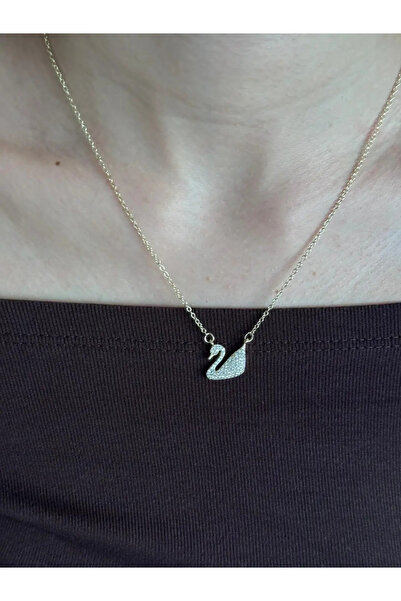 LEROSY CO. Swan Kuğu Kolye Gold Çelik | Kuğu Figürlü Kadın Kolye | Zarif Mini...