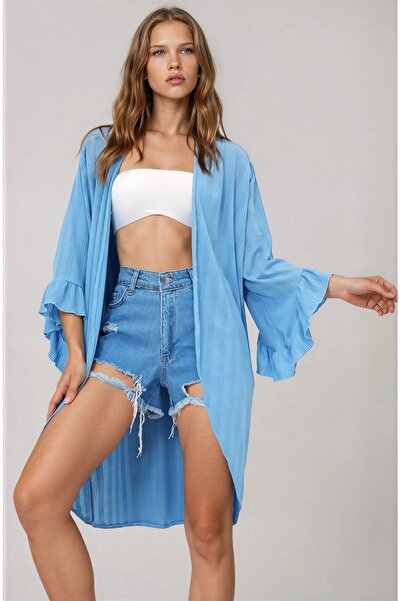 OLSAMODA Women's Kimono with Flawed Sleeves and Fabric Features