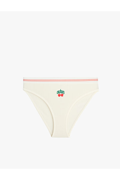 Koton Cotton Waist Detailed Comfortable Fit Fruit Printed Brief Panties
