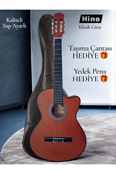 Gitar Kaliteli Klasik Hino Taşıma Çantası ve Pena Hediyeli Koyu Kahverengi