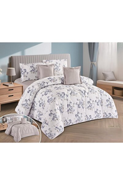 NAJMA Double summer bedspread with floral pattern and pillowcase, made of sof...