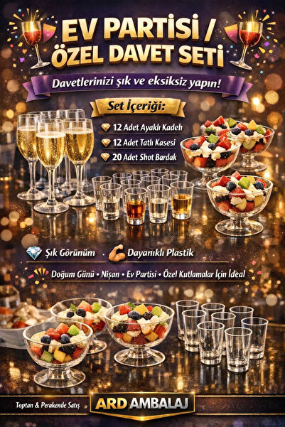 RUBİKAP Ev partisi / özel davet İçerik: • 12 Ayaklı Kadeh • 12 Tatlı Kasesi •...