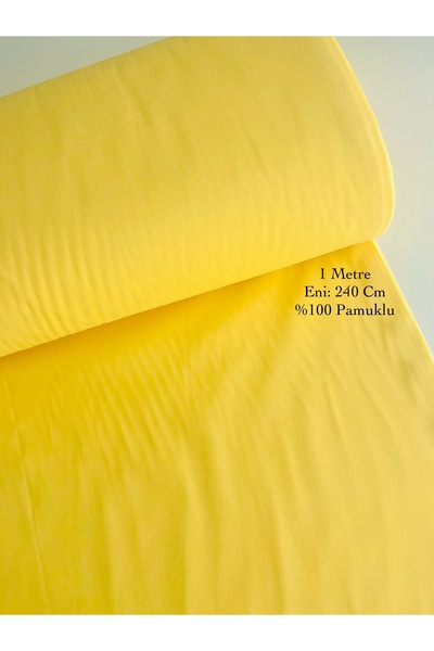 seyranat 1 Metre, Eni 240 Cm Sarı Renk Düz Pamuklu Kaliteli Kumaş, Elbiselik ...