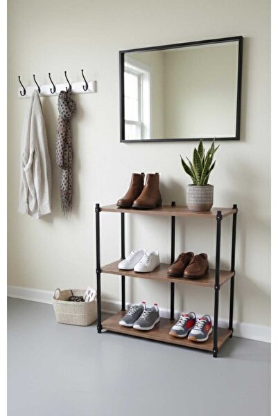 NESU EV Metal Kitaplık 3 Raflı Dekoratif Ayakkabılık Mutfak Rafı Ofis Ev Rafı...