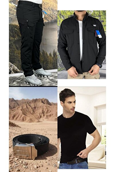 Mikro Tactical Outdoor Cargocep Summer Shirt Pants T-Shirt Belt Set