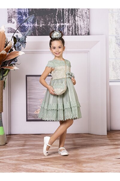 SÜSLÜ PİNK KİDS فستان بناتي بتفاصيل دانتيل