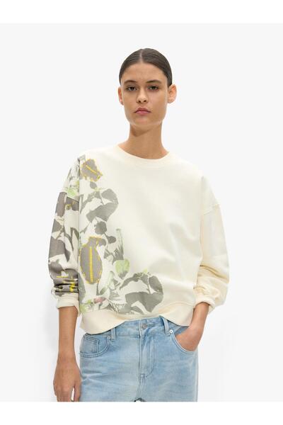 PARFOIS Kadın %100 Pamuklu Desenli Sweatshirt