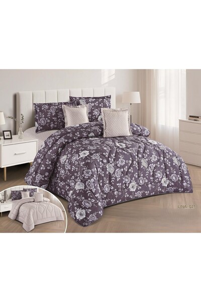 NAJMA Double summer bedspread with floral pattern and pillowcase, made of sof...