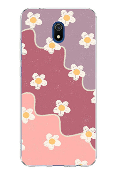 TechTree حافظة سيليكون متوافقة مع هاتف Redmi 8A مطبوعة بطبعة زهرة الأقحوان ال...