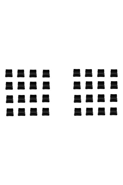 OEM Set of 32 chair leg protectors, 30, 35 mm, square, silicone, felt, black