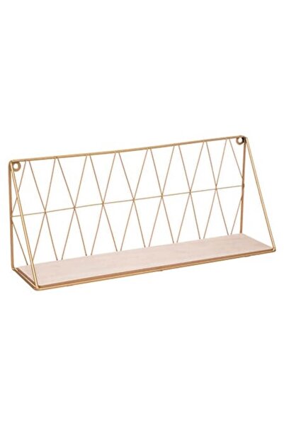 OEM Raft de perete din metal auriu cu placă MDF, design geometric modern