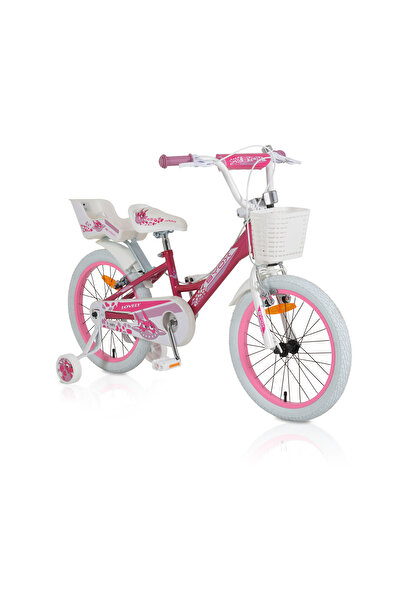 byox Bicicletă Copii Lovely 18” 5-7 Ani cu Roți Ajutătoare și Frâne Mână