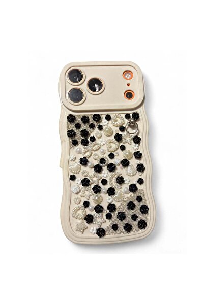 OEM Cream case, handmade with black and cream applications for iPhone 17 Pro Max