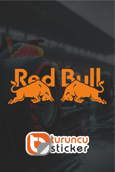 Turuncu Sticker Redbull Sticker Etiket 15x5.5 cm – Araç – Motor – Laptop - Ka...