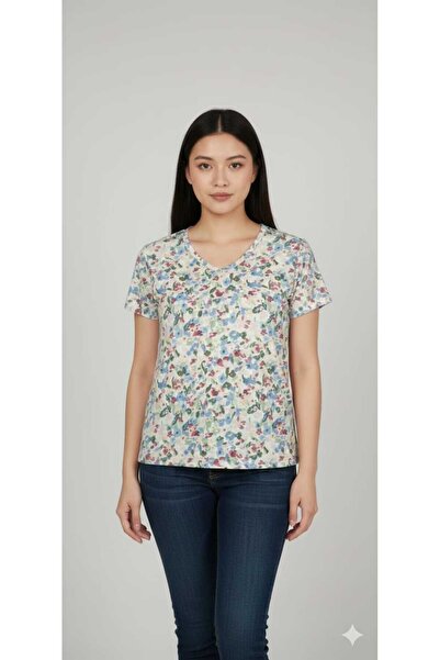 isiltikidsmoda Işilti Ki̇ds Fashion V-Neck Short Sleeve Cotton Basic T-Shirt