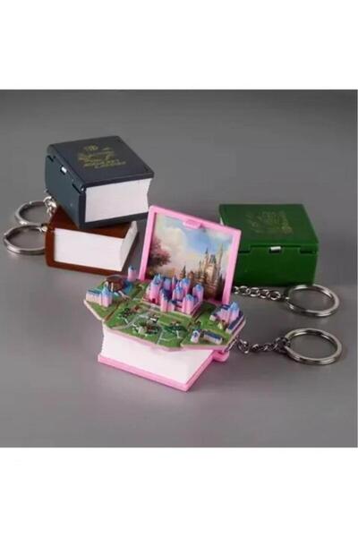 Nirnisa 3 Boyutlu Kitap Anahtarlık Mini Çanta Süsü Aksesuar Anti Stres 3D Fig...