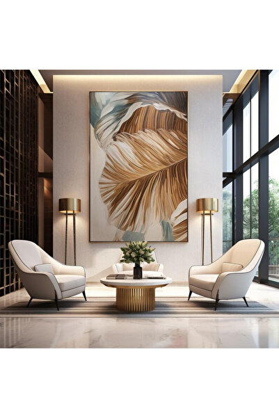 lawhat لوحة فنية مودرن تجسد حركة طبيعية انسيابية مستوحاة من تموجات الأوراق أو...