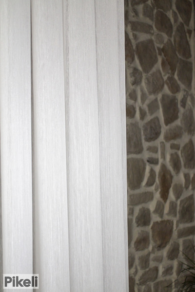 Pikeli Tree Bark Patterned Tulle Curtain - Natural Texture - 1X3 Dense Pleats - Professional Installation - Ecru