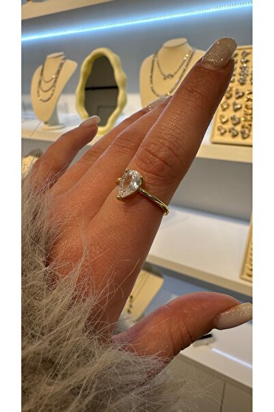GLARE JEWELRY CO Gümüş Rodyumlu Marquise Diamond Mini Taşlı Tasarım Zirkon Ta...