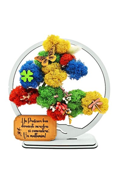 OEM Pictură decorativă - Bonsai cu licheni stabilizați și accente decorative