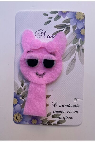 Creatii fetru Cute Felt Pink Sprunki – Handmade Martisor