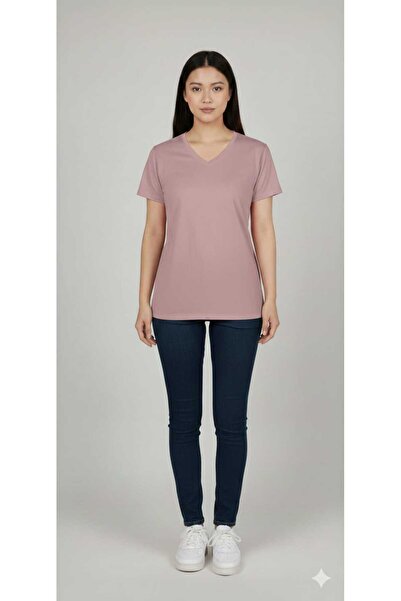 isiltikidsmoda Işilti Ki̇ds Fashion V-Neck Short Sleeve Cotton Basic T-Shirt