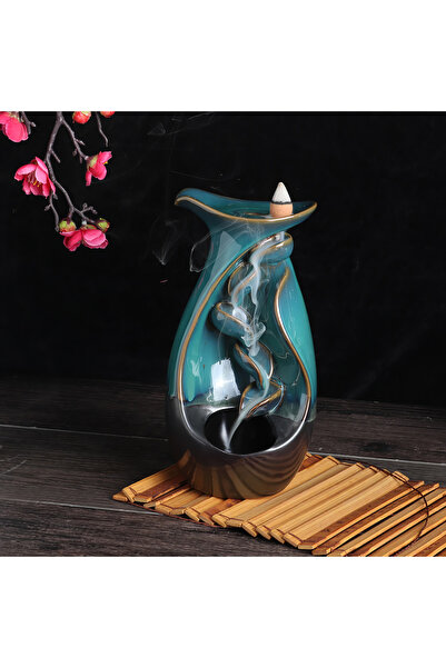 e-life shop Lüks Seramik Vazo Tasarım Geri Akış Tütsülük Tütsü Şelalesi Dekor...