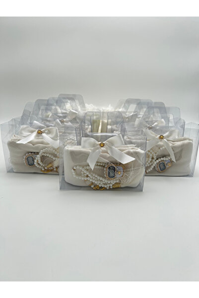 LenaToptan 10 Pieces of Bag-Looking Box Inside a Box Gift Set with Flamel Cov...