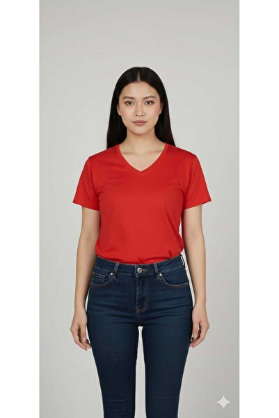 isiltikidsmoda Işilti Ki̇ds Fashion V-Neck Short Sleeve Cotton Basic T-Shirt