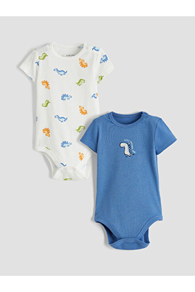 LC Waikiki طقم من قطعتين من بدلة طفل صبي مطبوعة بنمط الديناصورات البيج