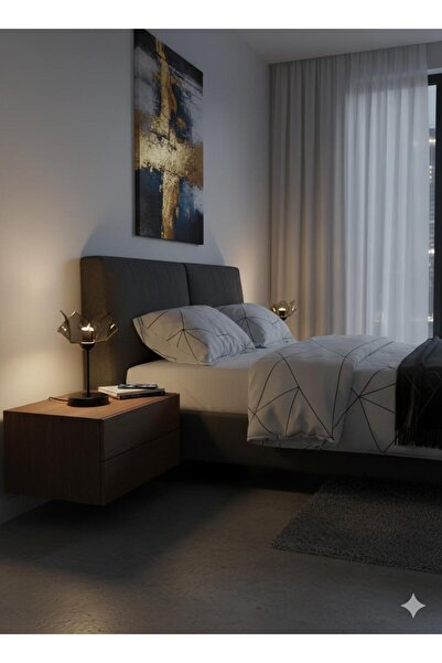 BİAVİZE Smoked Glass Chrome Modern Lamp Shade