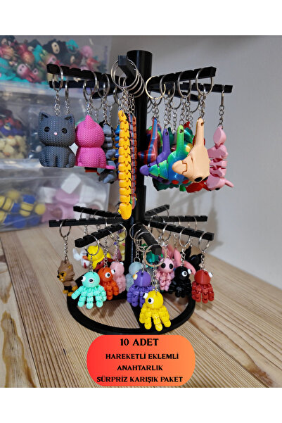 3DcraftTr Hareketli Eklemli Anahtarlık Sürpriz Karma Paket (10-100 Adet Seçen...