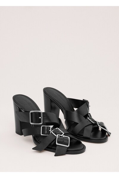 MANGO Woman Toka detaylı deri sandalet