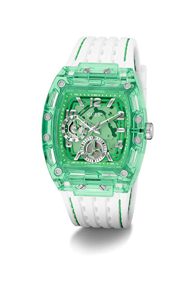 Guess Mens White Green Multi-function Watch