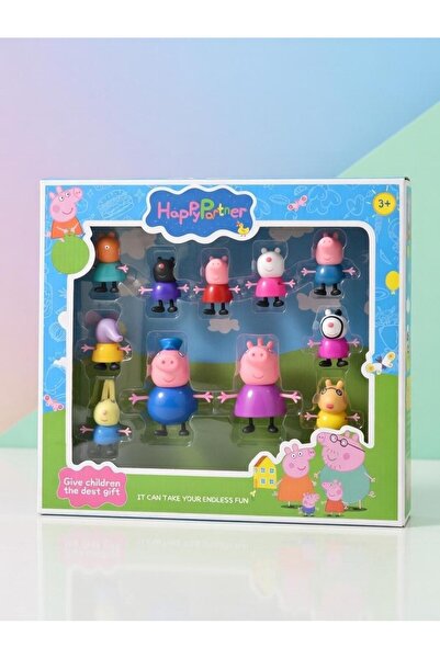 Natavanbutık مجموعة شخصيات بيبا بيج هابي بارتنر المكونة من 11 شخصية من العائل...