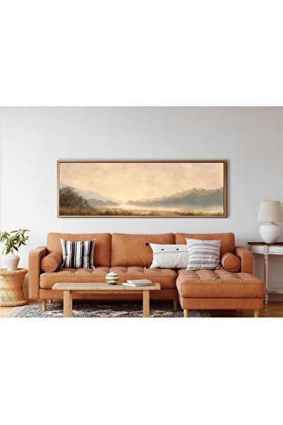 woodhomeworks Tek Parça Gerçek Ahşap Yatay Panorama Çerçeveli Tablo