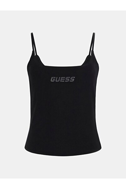 Guess تيشيرت بدون أكمام بشعار أحجار الراين